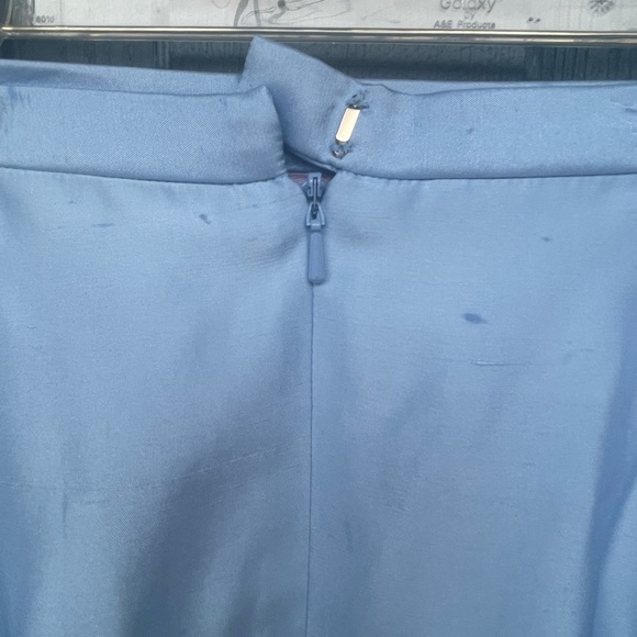 Silk Sky Blue Pencil Skirt - Picture 4 of 5